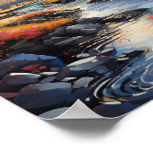 Land Morning Stream Nature Poster (Ecke)