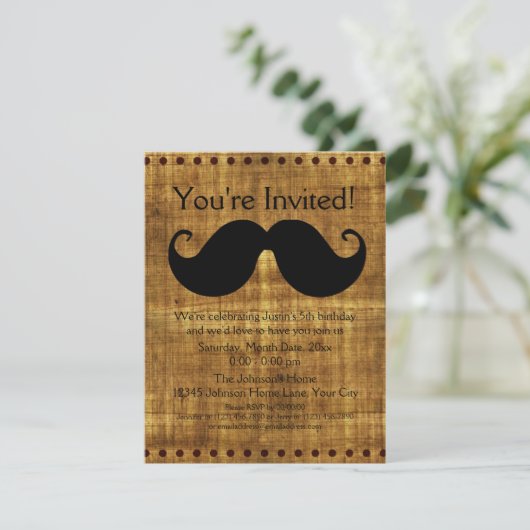 Land Mustache Einladung (Stehend Vorderseite)