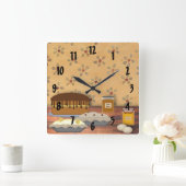 Land-Nachtisch-Wanduhr Quadratische Wanduhr (Zuhause)