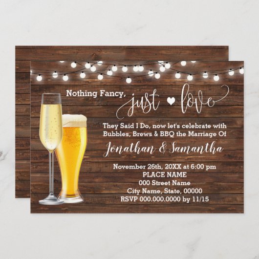 Land nichts Extravagant nur Liebe Elopement Einlad Save The Date (Vorne/Hinten)