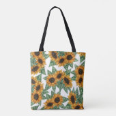 Land Niedlich Gelbe Sonnenblumen Aquarellfarben-Mo Tasche (Rückseite)
