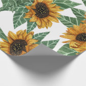 Land Niedlich Gelbe Sonnenblumen Wasserfarben Must Geschenkpapier (Ecke)