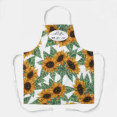 Land Niedlich Gelbe Sonnenblumen Wasserfarben Must Schürze (Vorderseite)