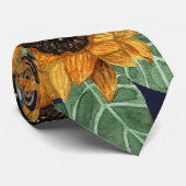 Land Niedlich Yellow Navy Sonnenblumen Wasserfarbe Krawatte (Gerollt)