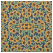 Land Niedlich Yellow Navy Sonnenblumen Wasserfarbe Stoff (Muster)