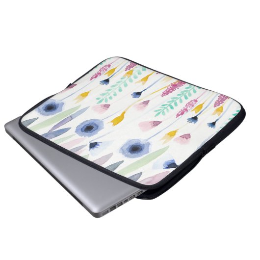 Land Niedliche Wildblumen Laptopschutzhülle (Vorne Knopf)