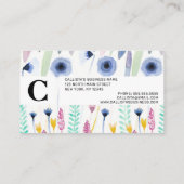 Land Niedliche Wildblumen Visitenkarte (Rückseite)