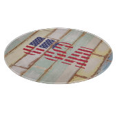Land Not USA Flaggen Niedlich Rustikale Holzstämme Schneidebrett (Ecke)