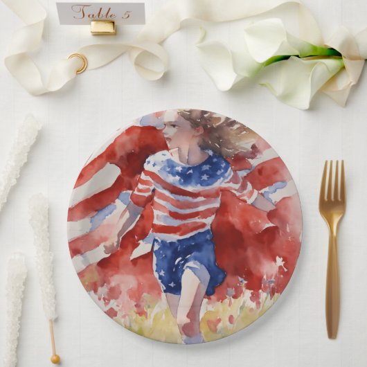 Land of free Line Pappteller (Hochzeit)