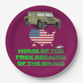 Land of free Line wine  Pappteller