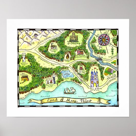Land of many Tales Map Poster (Vorne)