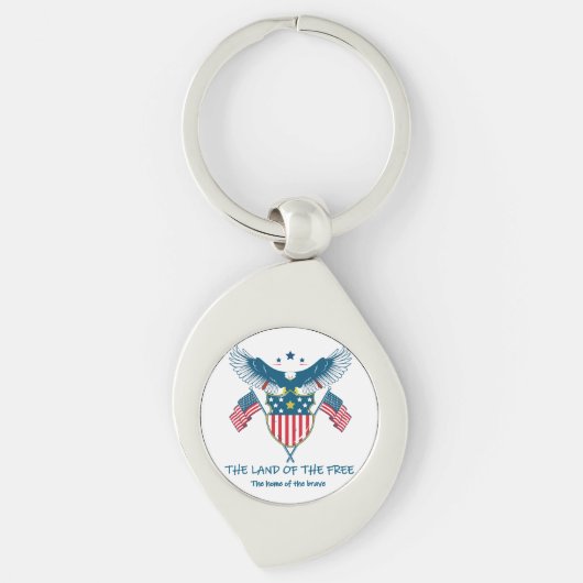 Land of the Free Eagle Metal Keychain Schlüsselanhänger (Vorderseite)