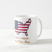 Land of the Free Patriotic Coffee Cup Kaffeetasse (VorderseiteRechts)
