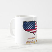 Land of the Free Patriotic Coffee Cup Kaffeetasse (Vorderseite Links)
