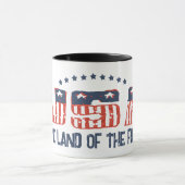 Land of the Free Patriotic Grunge Version Tasse (Zentrum)