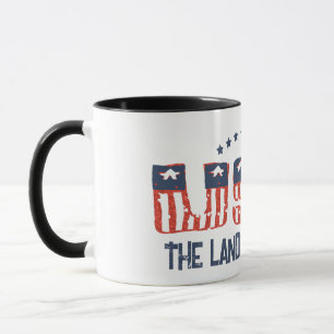 Land of the Free Patriotic Grunge Version Tasse