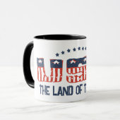 Land of the Free Patriotic Grunge Version Tasse (Vorderseite Links)