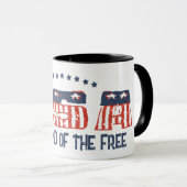 Land of the Free Patriotic Grunge Version Tasse (VorderseiteRechts)