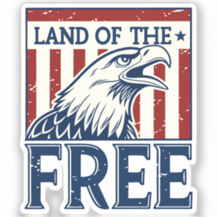 Land of the Free - Vintag USA Eagle Graphic Aufkleber