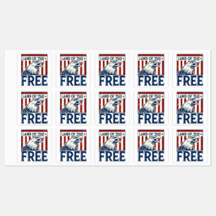Land of the Free - Vintag USA Eagle Graphic Etiketten