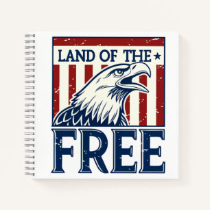 Land of the Free - Vintag USA Eagle Graphic Notizblock
