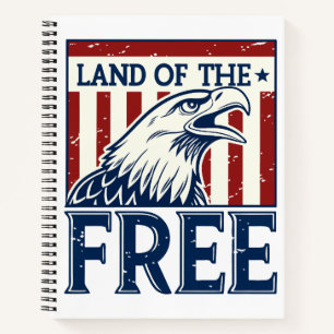 Land of the Free - Vintag USA Eagle Graphic Notizblock