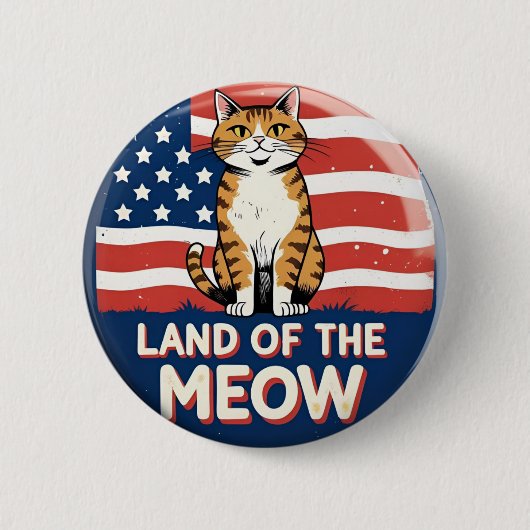 Land of the Meow - Patriotic Cat Button (Vorderseite)