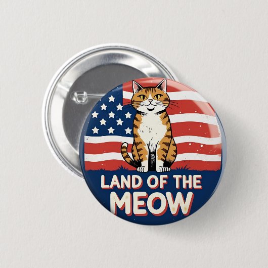 Land of the Meow - Patriotic Cat Button (Vorne & Hinten)