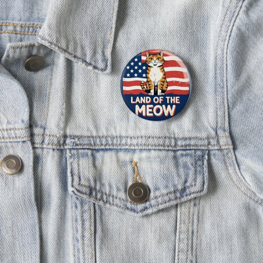 Land of the Meow - Patriotic Cat Button (Beispiel)