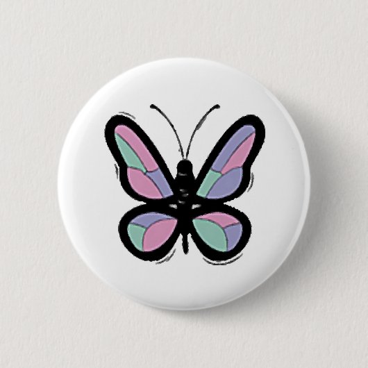 Land-Patchwork-Schmetterling Button (Vorderseite)