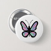 Land-Patchwork-Schmetterling Button (Vorne & Hinten)