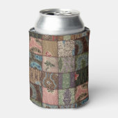 Land Patchwork Steppdecke, 3D Textur. Dosenkühler (Kanne Vorderseite)