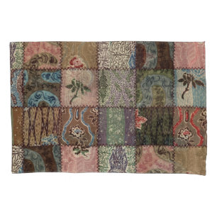 Land Patchwork Steppdecke, 3D Textur. Kissenbezug