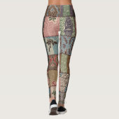 Land Patchwork Steppdecke, 3D Textur. Leggings (Rückseite)