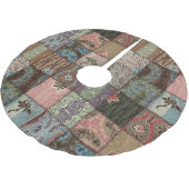 Land Patchwork Steppdecke, 3D Textur. Polyester Weihnachtsbaumdecke (Schrägansicht)