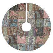 Land Patchwork Steppdecke, 3D Textur. Polyester Weihnachtsbaumdecke (Vorderseite)