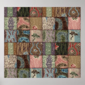 Land Patchwork Steppdecke, 3D Textur. Poster (Vorne)