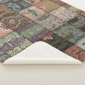 Land Patchwork Steppdecke, 3D Textur. Sherpadecke (3/4)