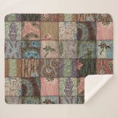 Land Patchwork Steppdecke, 3D Textur. Sherpadecke (Vorderseite (Horizontal))