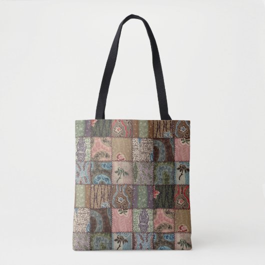 Land Patchwork Steppdecke, 3D Textur. Tasche (Vorderseite)