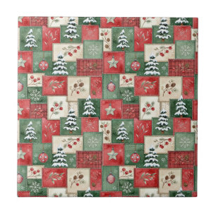 Land-Patchwork-Weihnachtsmuster Fliese