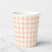 Land Peach farbige Gingham Paper Cups Pappbecher (Rückseite)