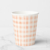 Land Peach farbige Gingham Paper Cups Pappbecher (Rechts)