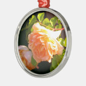 Land Peach-Rose Silbernes Ornament (Links)