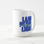 Land People Light | St. Lucia Blauer und grüner Te Kaffeetasse (VorderseiteRechts)