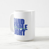 Land People Light | St. Lucia Blauer und grüner Te Kaffeetasse (Vorderseite Links)