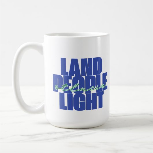 Land People Light | St. Lucia Blauer und grüner Te Kaffeetasse (Links)