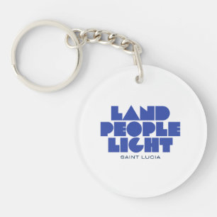 Land People Light   St Lucia Phrase Geometrischer  Schlüsselanhänger