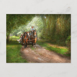 Land - Pferd - Die Heufahrt Postkarte