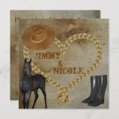 LAND Pferd-HOCHZEITS-EINLADUNG Einladung (Vorne/Hinten)